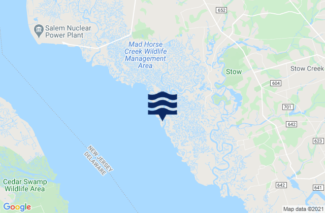 Mapa da tábua de marés em 1 N.Mi. Above Entrance N.J., United States