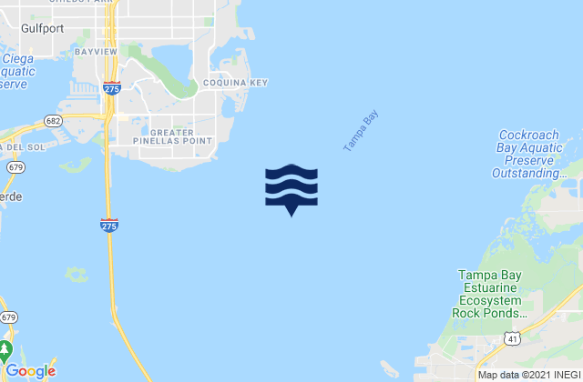 Mapa da tábua de marés em 1.9 miles SE of, United States
