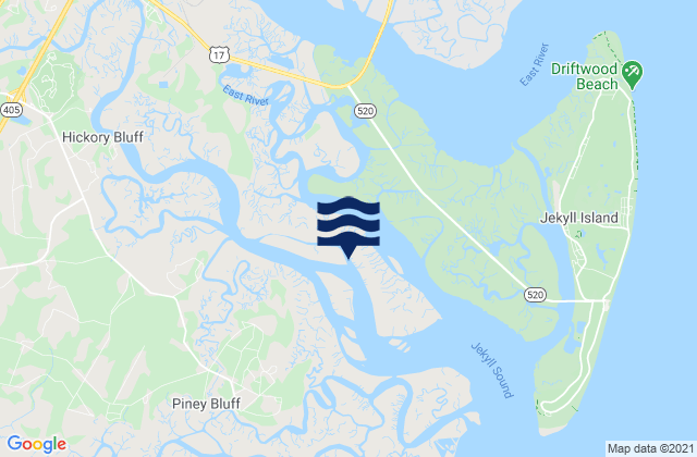 Mapa da tábua de marés em 2.5 Miles Above Mouth, United States