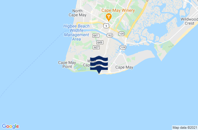 Mapa da tábua de marés em 2nd Beach, United States