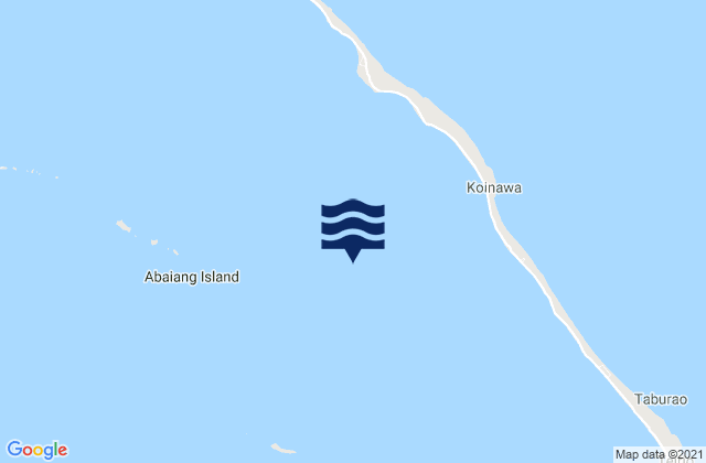 Mapa da tábua de marés em Abaiang, Kiribati