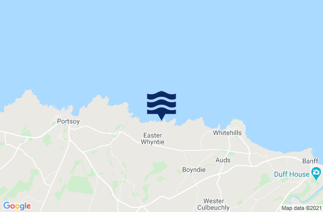 Mapa da tábua de marés em Aberchirder, United Kingdom