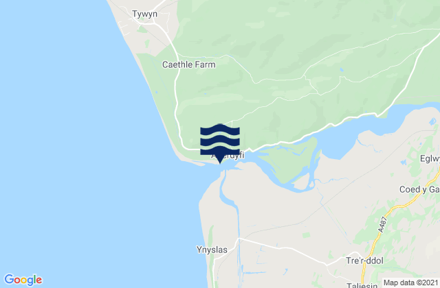 Mapa da tábua de marés em Aberdovey, United Kingdom