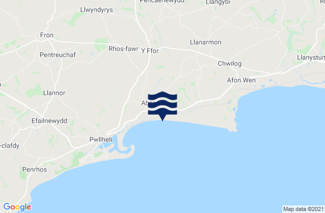 Mapa da tábua de marés em Abererch Beach, United Kingdom
