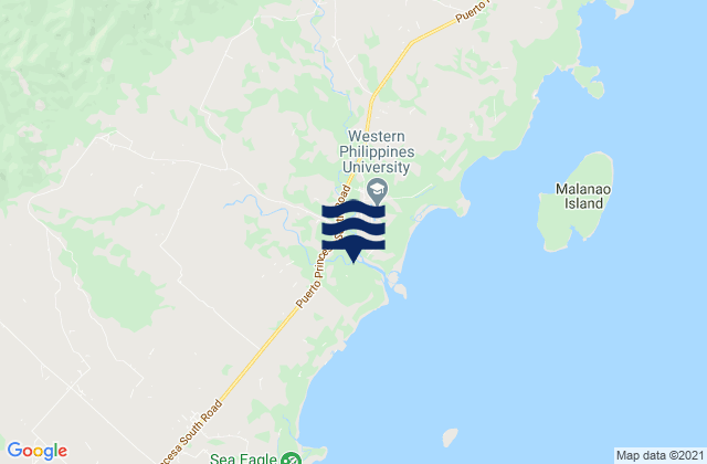 Mapa da tábua de marés em Aborlan, Philippines