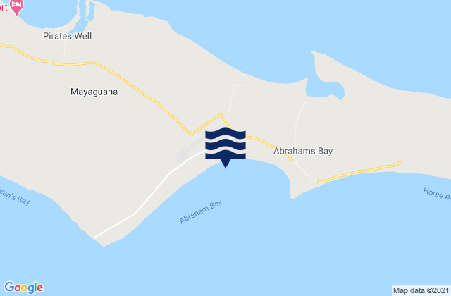 Mapa da tábua de marés em Abraham Bay Mayaguana Island, Haiti
