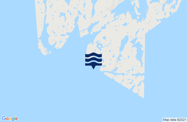 Mapa da tábua de marés em Acadia Cove, Canada
