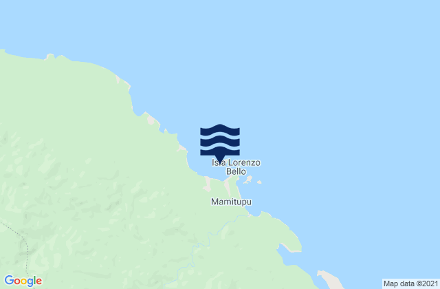 Mapa da tábua de marés em Achutupo, Panama