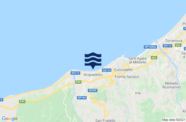 Mapa da tábua de marés em Acque Dolci, Italy