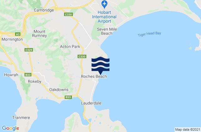 Mapa da tábua de marés em Acton Park, Australia