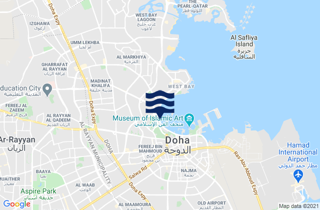 Mapa da tábua de marés em Ad Dawhah, Saudi Arabia