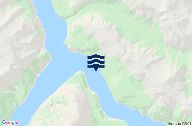 Mapa da tábua de marés em Adams Harbour, Canada