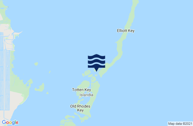 Mapa da tábua de marés em Adams Key (South End Biscayne Bay), United States