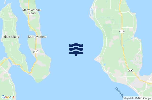 Mapa da tábua de marés em Admiralty Inlet (off Bush Point), United States