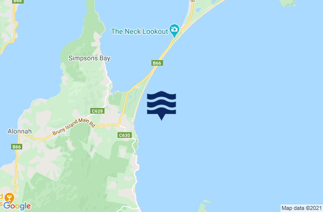 Mapa da tábua de marés em Adventure Bay, Australia