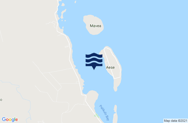 Mapa da tábua de marés em Aesi, New Caledonia