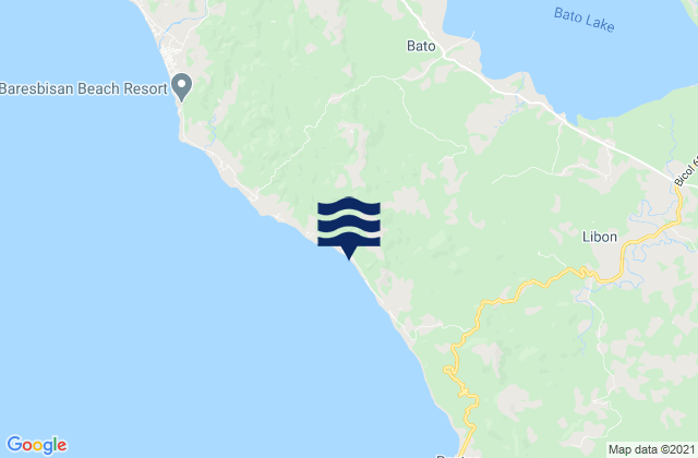 Mapa da tábua de marés em Agos, Philippines