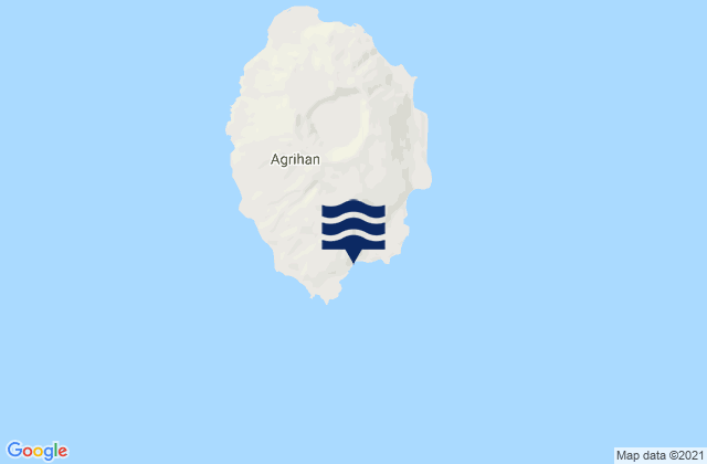 Mapa da tábua de marés em Agrihan Island, Northern Mariana Islands
