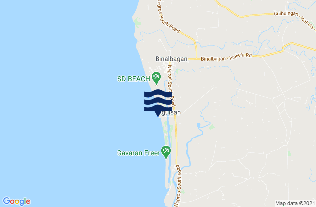 Mapa da tábua de marés em Aguisan, Philippines