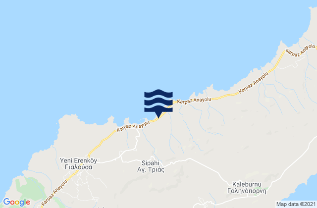 Mapa da tábua de marés em Aigialoúsa, Cyprus