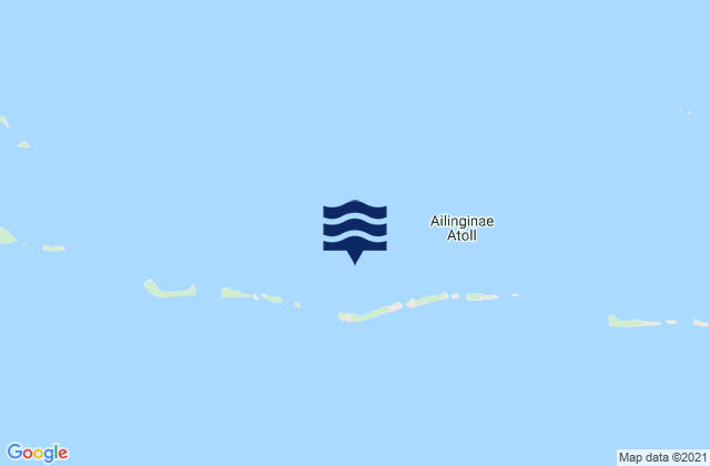 Mapa da tábua de marés em Ailinginae Atoll, Marshall Islands