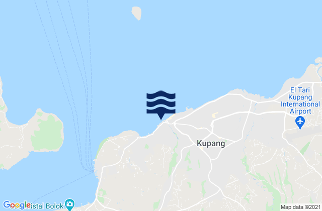Mapa da tábua de marés em Airnona, Indonesia