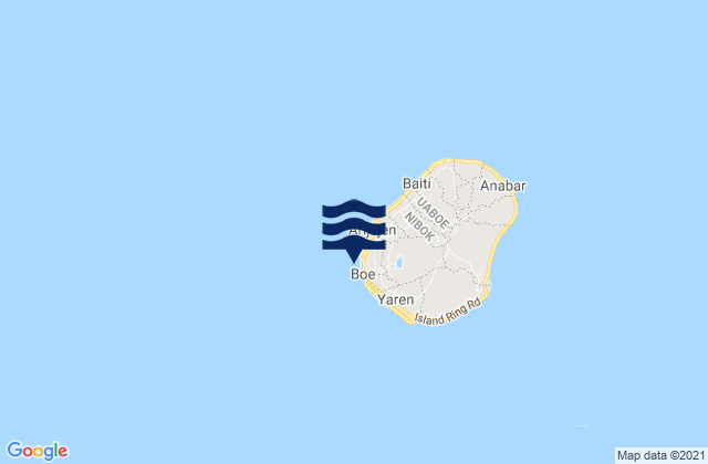 Mapa da tábua de marés em Aiwo District, Nauru