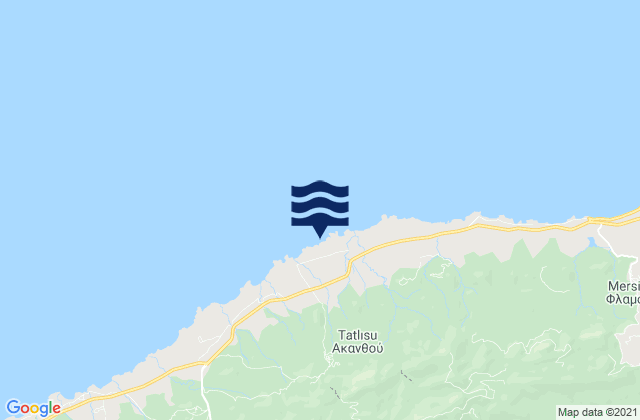 Mapa da tábua de marés em Akanthoú, Cyprus