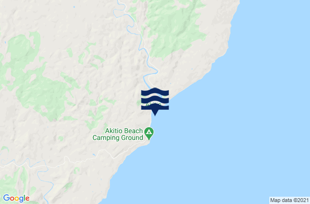 Mapa da tábua de marés em Akitio River Entrance, New Zealand