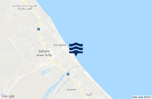 Mapa da tábua de marés em Al Batinah North Governorate, Oman