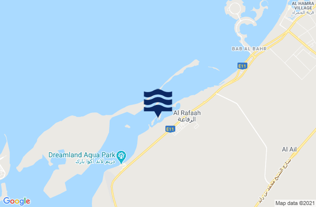 Mapa da tábua de marés em Al Binaydar, United Arab Emirates
