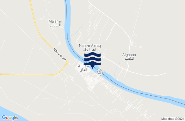 Mapa da tábua de marés em Al Fāw, Iraq