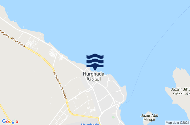 Mapa da tábua de marés em Al Ghardaqah, Egypt
