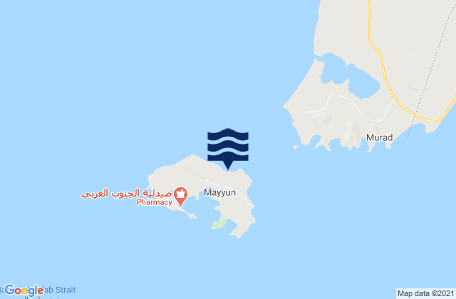 Mapa da tábua de marés em Al Mualla, Yemen