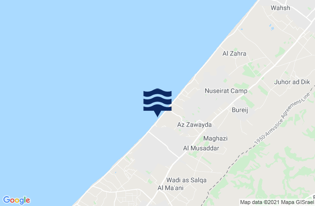 Mapa da tábua de marés em Al Muşaddar, Palestinian Territory