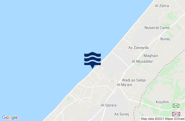 Mapa da tábua de marés em Al Qarārah, Palestinian Territory