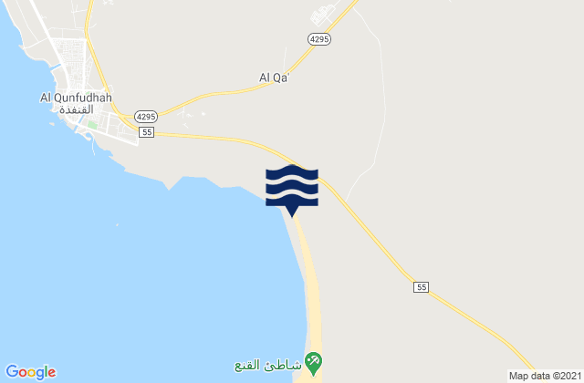 Mapa da tábua de marés em Al Qunfudhah, Saudi Arabia