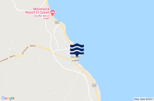 Mapa da tábua de marés em Al Quşayr, Egypt