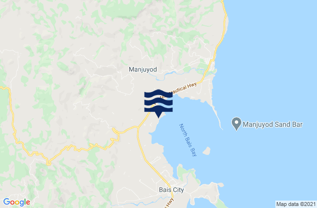 Mapa da tábua de marés em Alangilanan, Philippines
