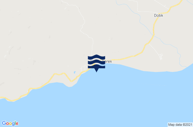 Mapa da tábua de marés em Alas, Timor Leste