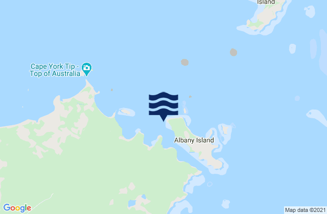 Mapa da tábua de marés em Albany Island, Australia