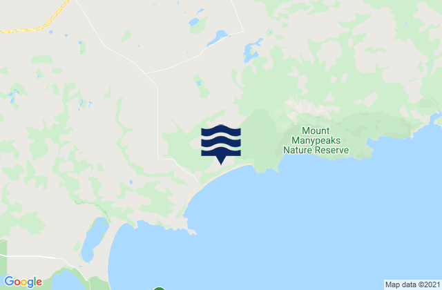 Mapa da tábua de marés em Albany, Australia
