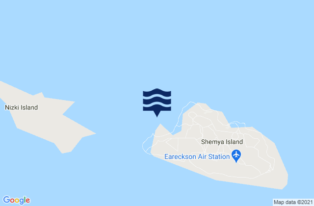 Mapa da tábua de marés em Alcan Harbor Shemya Island, Russia