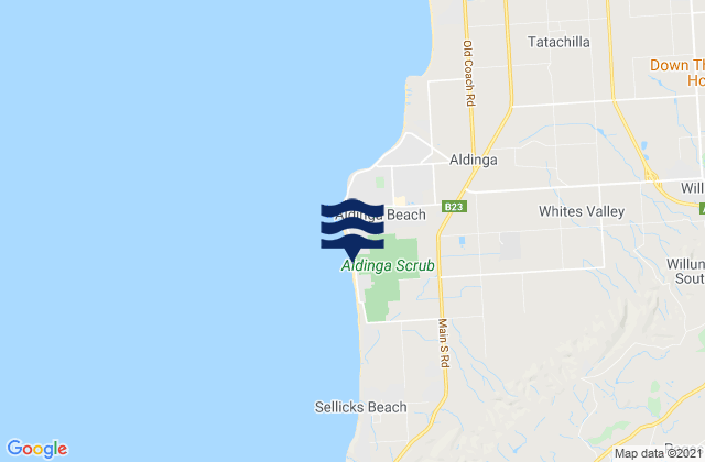 Mapa da tábua de marés em Aldinga Beach, Australia