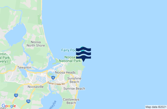 Mapa da tábua de marés em Alexandria Bay, Australia