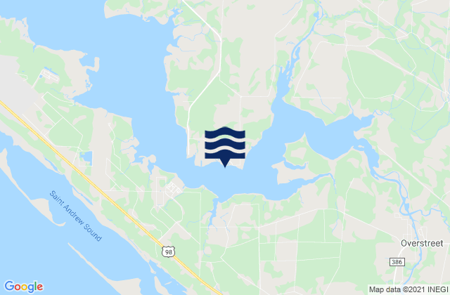 Mapa da tábua de marés em Allanton East Bay, United States