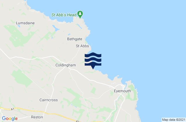 Mapa da tábua de marés em Allanton, United Kingdom