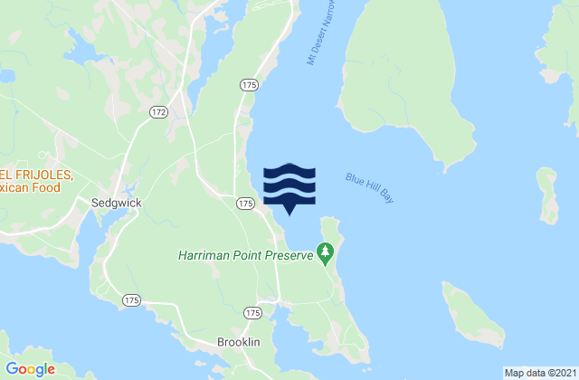 Mapa da tábua de marés em Allen Cove, United States