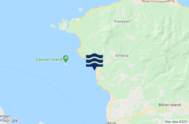 Mapa da tábua de marés em Almeria, Philippines
