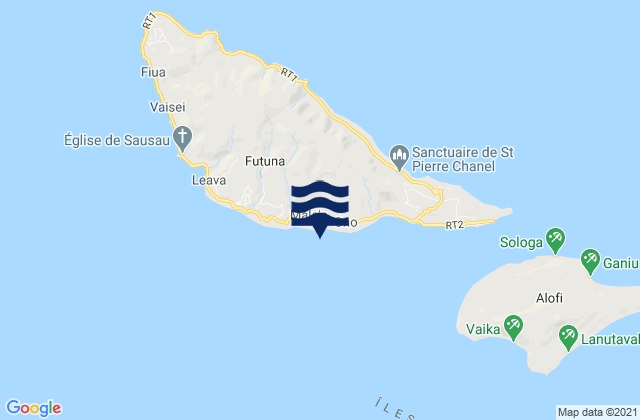 Mapa da tábua de marés em Alo, Wallis and Futuna